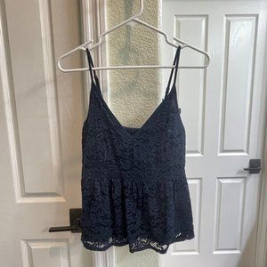 Abercrombie Navy Peplum Lace Cami